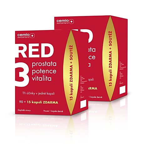 Cemio RED3® silnější, 2 × 90 + 15 kapslí, dárkové balení 2022