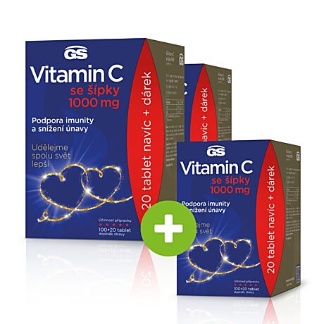 GS Vitamin C 1000 se šípky, 100+20 tablet, AKCE