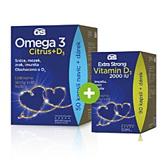 GS Omega 3 CITRUS + D3, 100+50 kapslí, dárkové balení 2022