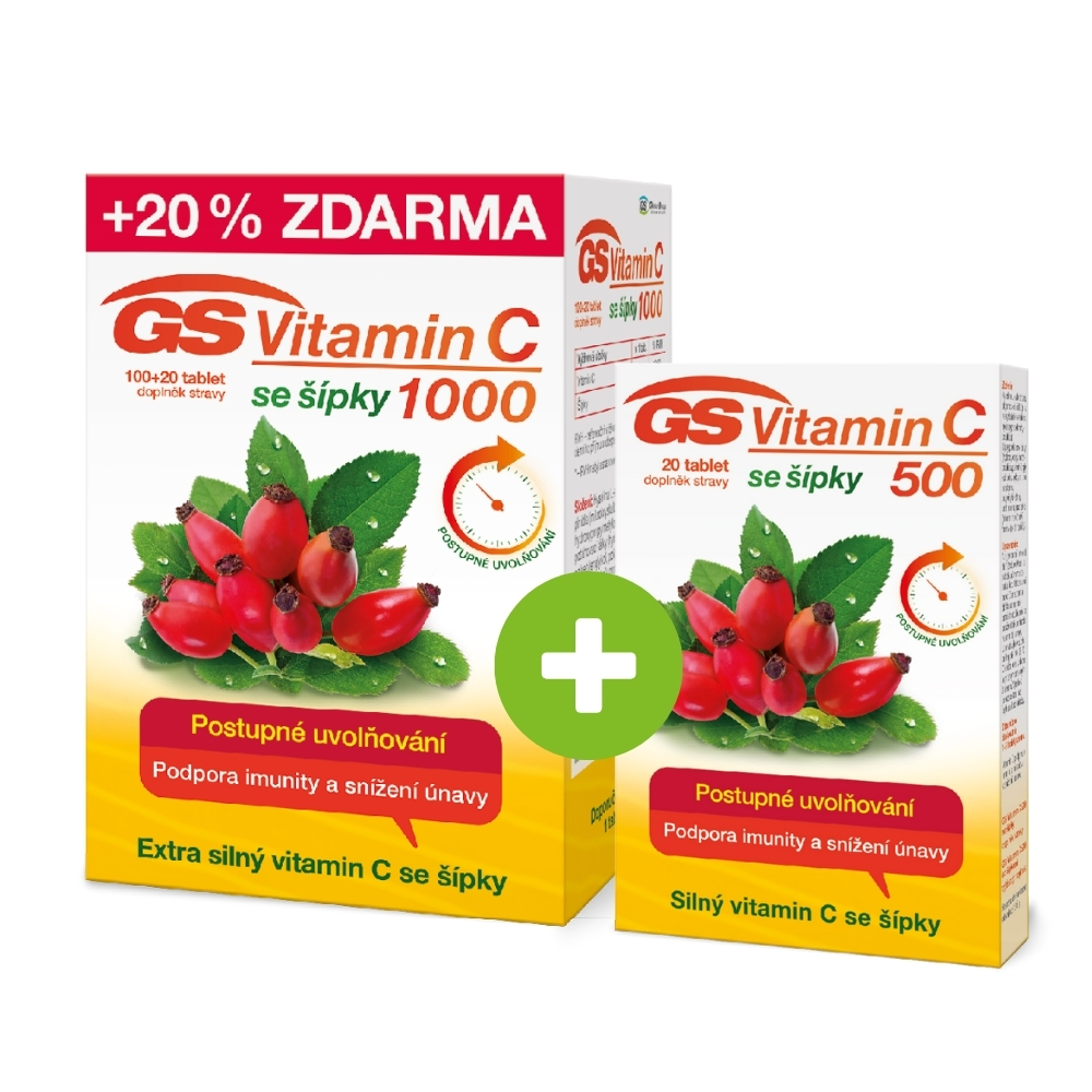 GS Vitamin C 1000 se šípky, 100+20 tablet