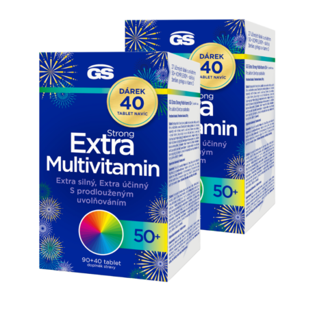GS Extra Strong Multivitamin 50+, 2 × 90+40 tablet NAVÍC, dárkové balení