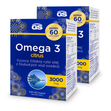 GS Omega 3 CITRUS, 2 × 100+60 kapslí NAVÍC, dárkové balení