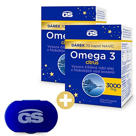 GS Omega 3 CITRUS, 2 x 100+70 kapslí NAVÍC, dárkové balení 2023