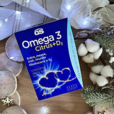 GS Omega 3 CITRUS + D3, 2 × 150 kapslí, dárkové balení 2022