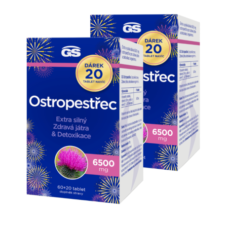 GS Ostropestřec 6500 mg, 2 × 60+20 tablet NAVÍC, dárkové balení