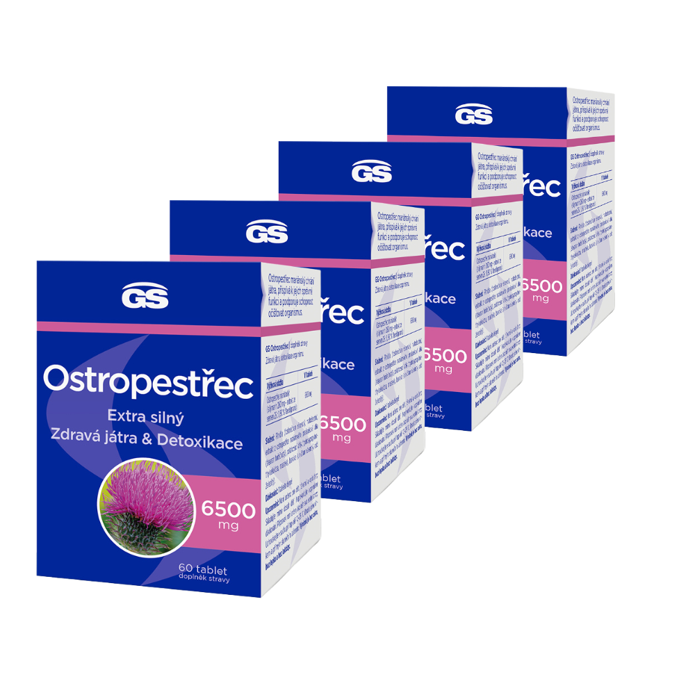 GS Ostropestřec 6500 mg, 4 × 60 tablet