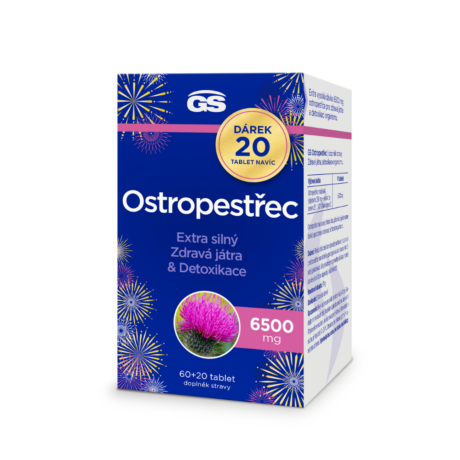 GS Ostropestřec 6500 mg, 60+20 tablet NAVÍC, dárkové balení 2025
