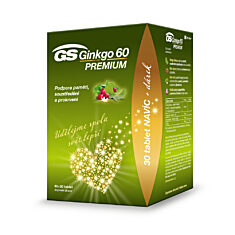 GS Ginkgo 60 PREMIUM, 60+30 tablet, dárkové balení 2021