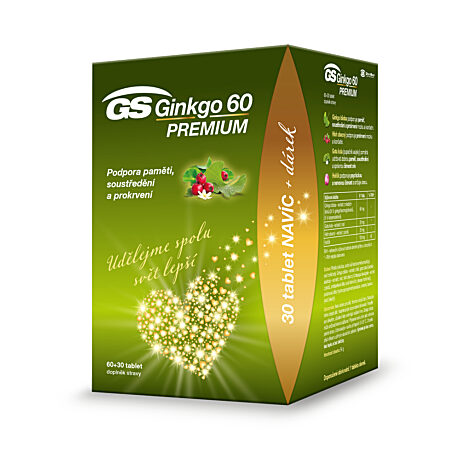 GS Ginkgo 60 PREMIUM, 60+30 tablet, dárkové balení 2021