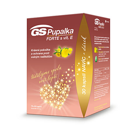 GS Pupalka FORTE s vitaminem E, 70+30 kapslí, dárkové balení 2021