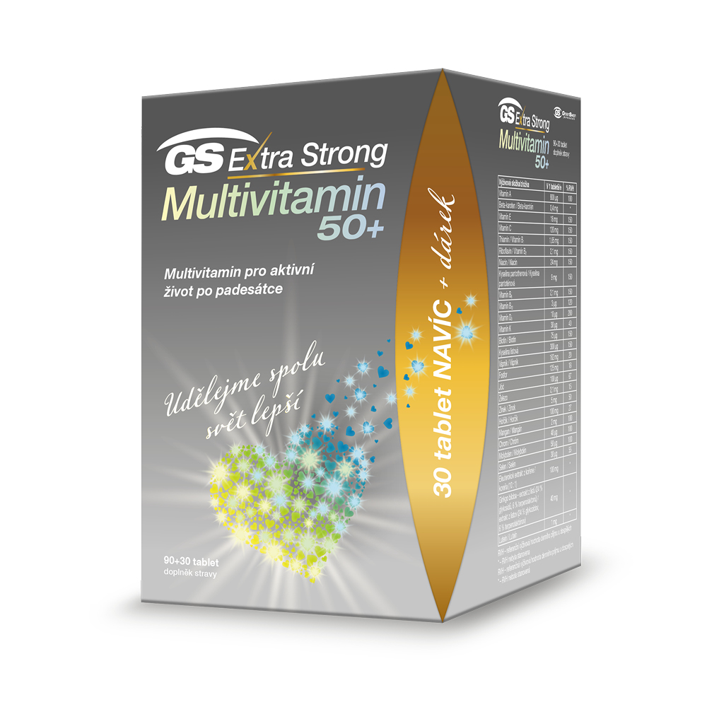 GS Extra Strong Multivitamin 50+, 90+30 tablet, dárkové balení