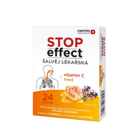 STOP effect pastilky, šalvěj lékařská, 24 pastilek