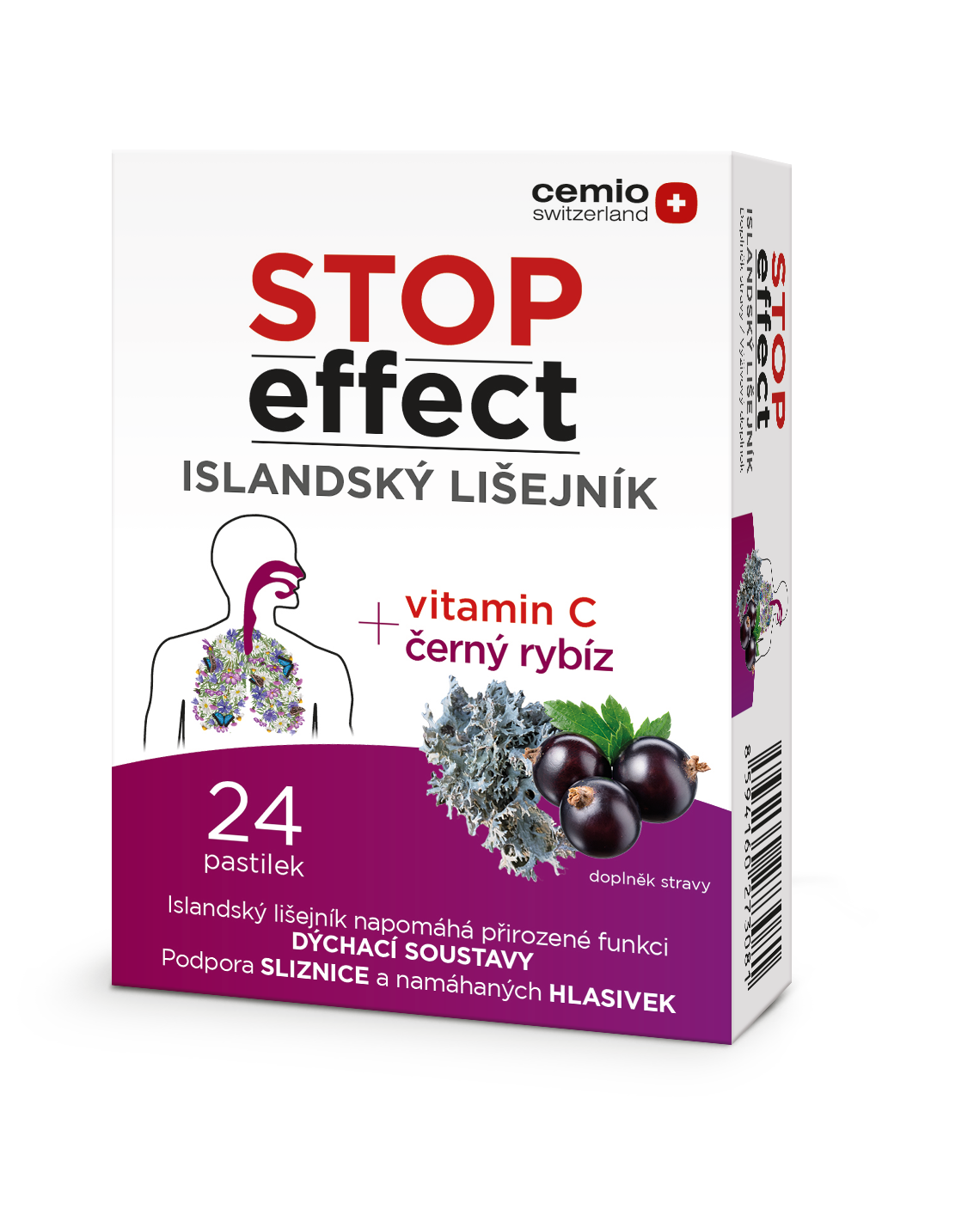 STOP effect pastilky, islandský lišejník, 24 pastilek