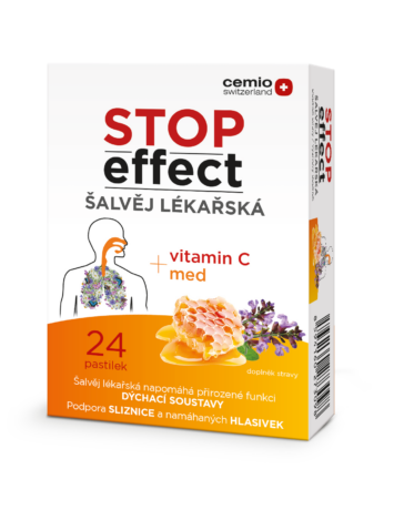 STOP effect pastilky, šalvěj lékařská, 24 pastilek