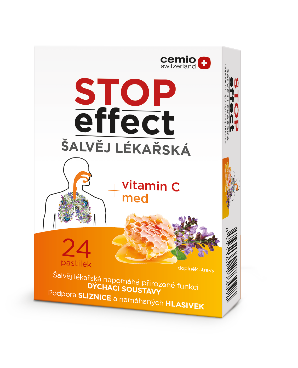 STOP effect pastilky, šalvěj lékařská, 24 pastilek