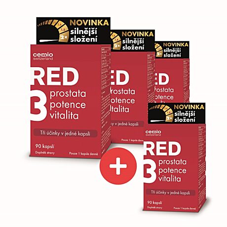 Cemio RED3® silnější, 90 kapslí – 3+1 ZDARMA