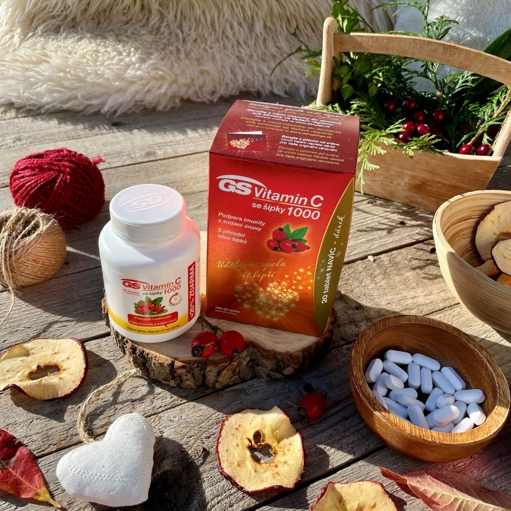 GS Vitamin C 1000 se šípky, 100+20 tablet, dárkové balení