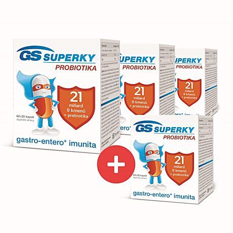 GS Superky Probiotika, 60+20 kapslí - 3+1 ZDARMA