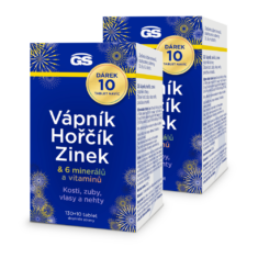 GS Vápník, hořčík, zinek, 2 × 130+10 tablet NAVÍC, dárkové balení