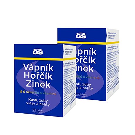GS Vápník, hořčík, zinek, 2 × 130 tablet