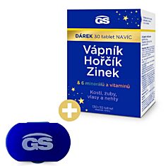 GS Vápník, hořčík, zinek, 130+30 tablet NAVÍC, dárkové balení 2023