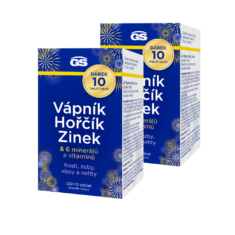 GS Vápník, hořčík, zinek, 2 x 130+10 tablet NAVÍC, dárkové balení 2025
