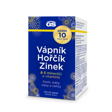 GS Vápník, hořčík, zinek, 130+10 tablet NAVÍC, dárkové balení