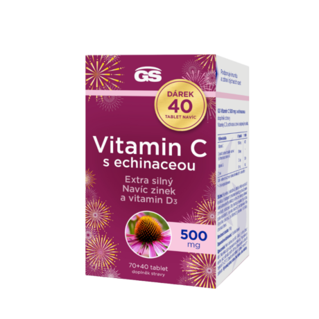 GS Vitamin C500 s echinaceou, 70+40 tablet NAVÍC, dárkové balení 2025