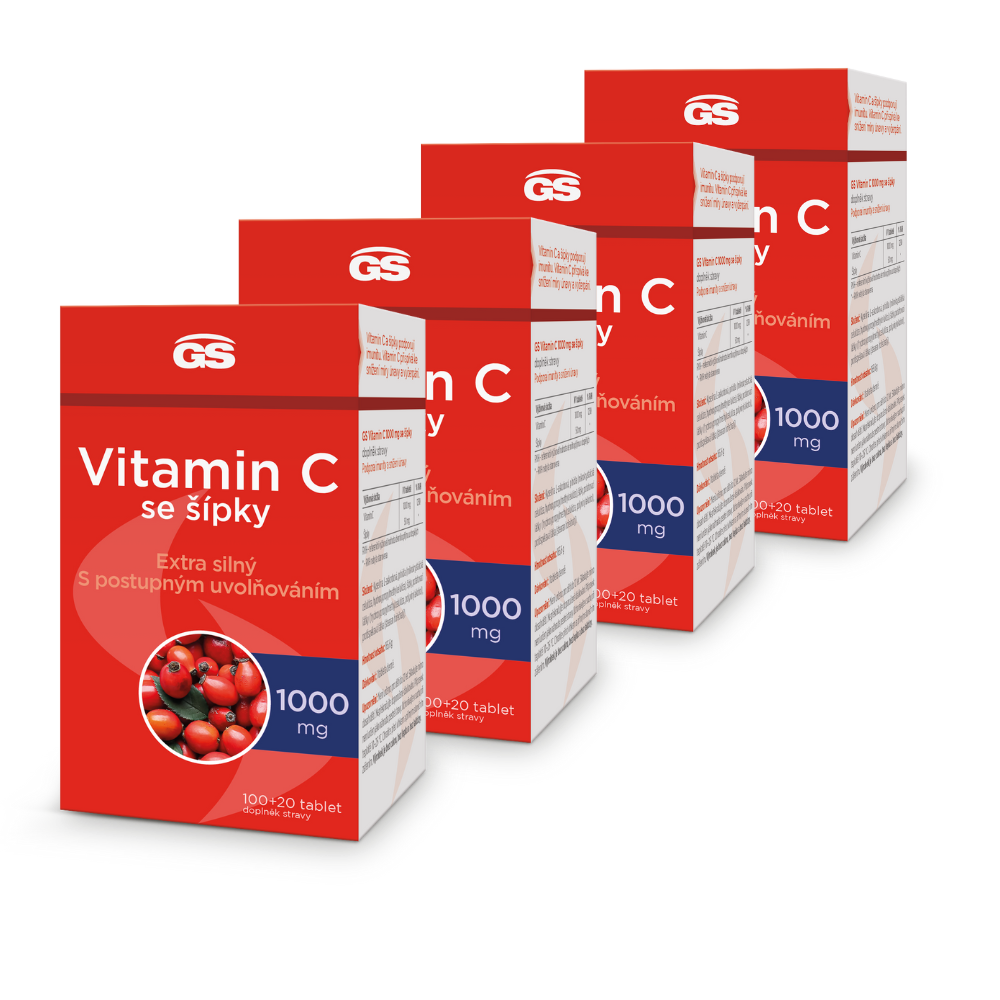 GS Vitamin C 1000 se šípky, 4 × 120 tablet