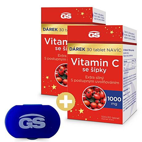 GS Vitamin C1000 se šípky, 2 x 100+30 tablet NAVÍC, dárkové balení 2023
