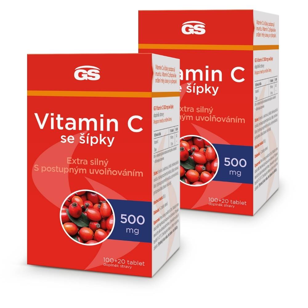 GS Vitamin C 500 se šípky, 2 × 100+20 tablet