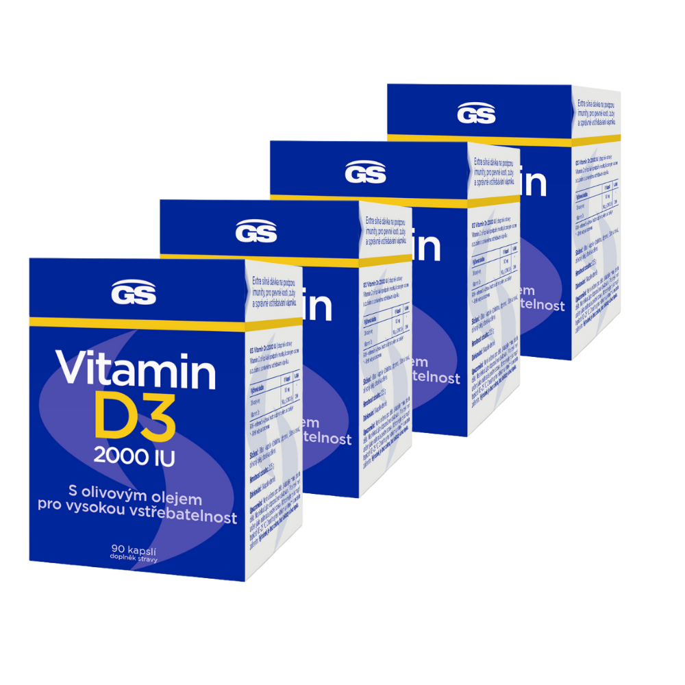 GS Vitamin D3 2000 IU, 4 x 30 kapslí