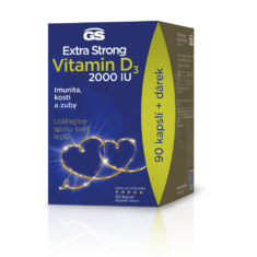 GS Extra Strong Vitamin D3 2000 IU, 90 kapslí, dárkové balení 2022