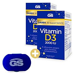 GS Vitamin D3 2000 IU, 2 x 90+30 kapslí NAVÍC, dárkové balení 2023