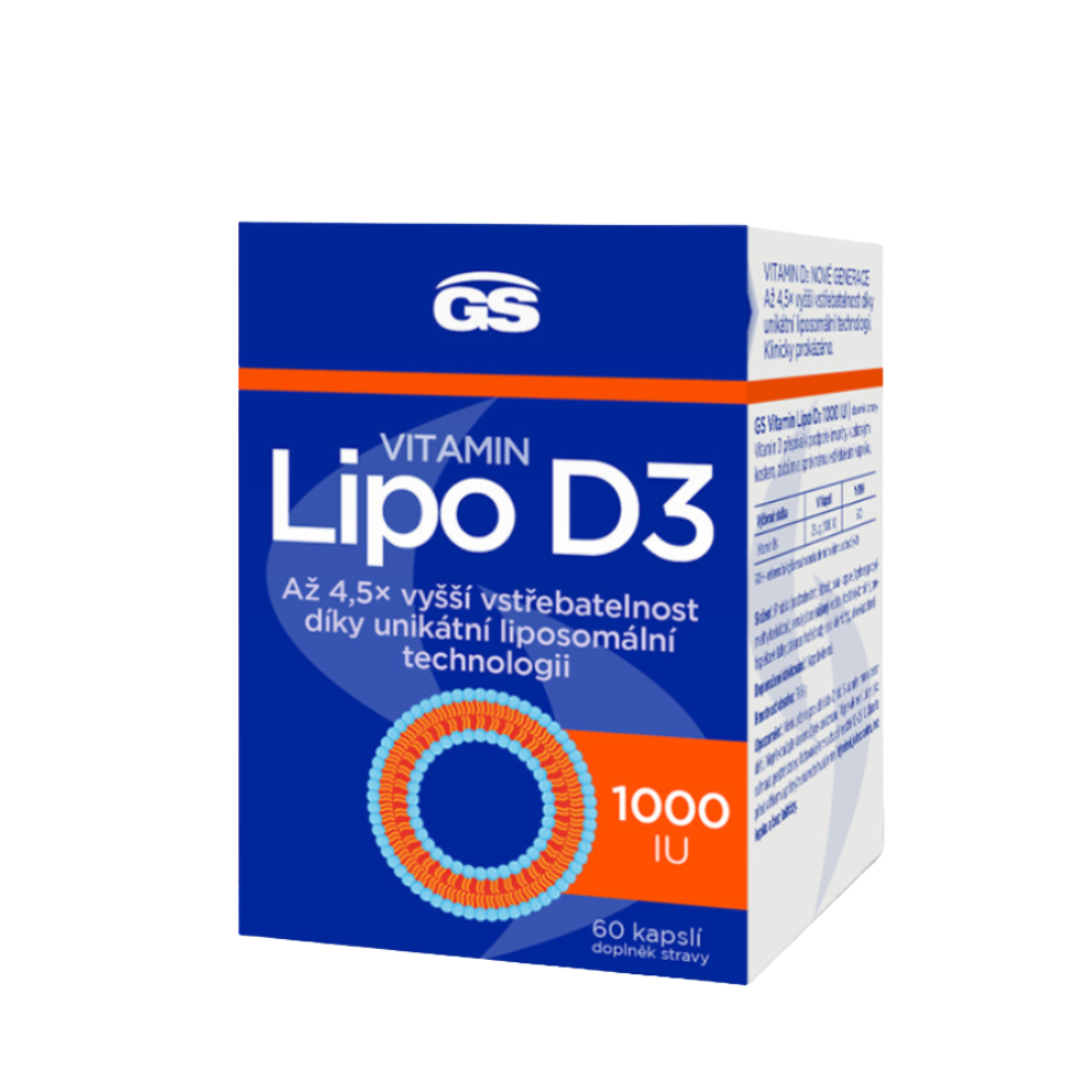 GS Vitamin Lipo D3 1000 IU, 60 kapslí
