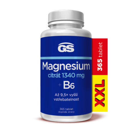 GS Magnesium citrát 1340 mg + B6, 365 tablet XXL