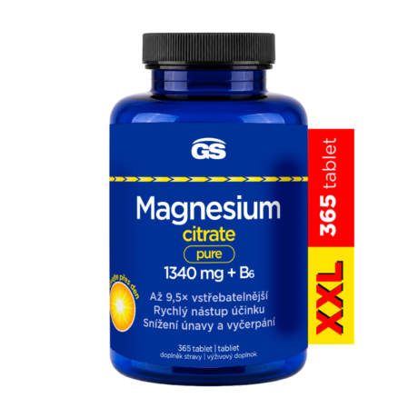 GS Magnesium citrate PURE 1340 mg + B6, 365 tablet XXL