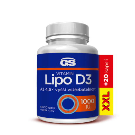 GS Vitamin Lipo D3 1000 IU, 60+20 kapslí XXL