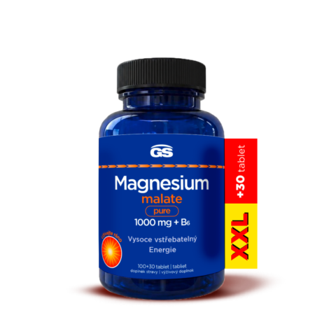 GS Magnesium malate PURE 1000 mg + B6, 100+30 tablet XXL