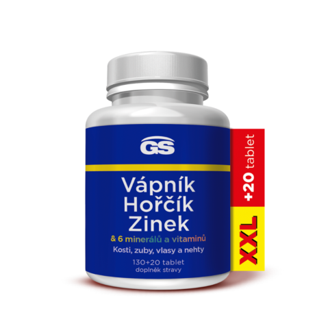 GS Vápník, hořčík, zinek, 130+20 tablet XXL