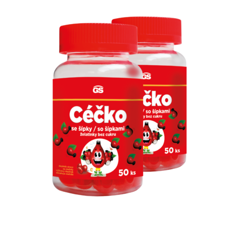GS Céčko se šípky, želatinky bez cukru, 2 × 50 ks