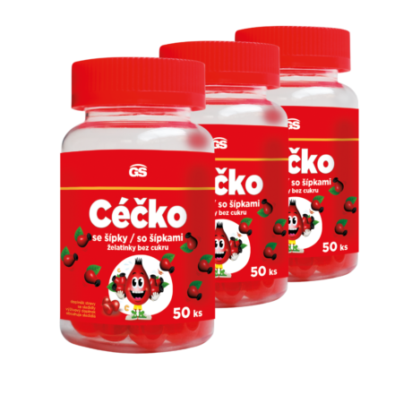 GS Céčko se šípky, želatinky bez cukru, 3 × 50 ks