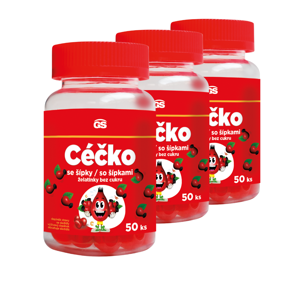 GS Céčko se šípky, želatinky bez cukru, 3 × 50 ks